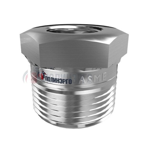 Каталог Втулка шестигранная (футорка) нержавеющая 1 1/2"х1/2" F-M NPT ASME B16.11