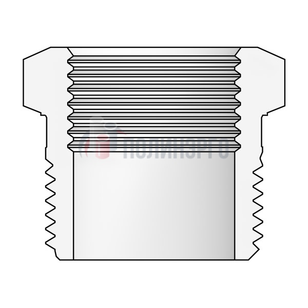  Втулка шестигранная (футорка) нержавеющая 1 1/2"х1/2" F-M NPT ASME B16.11 - фото 2